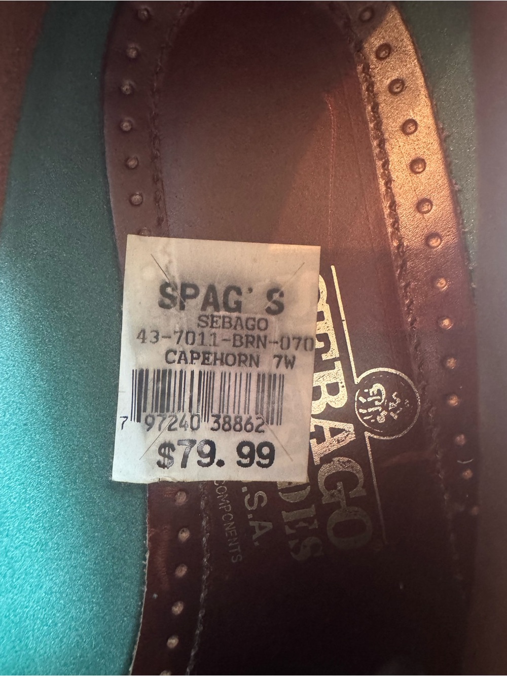 VTG Sebago Capehorn Boat Shoes Made in USA Deadstock NWT‎ Men 7W Women 8.5/9 - Picture 5 of 6